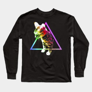 Rainbow Triangle Cat Long Sleeve T-Shirt